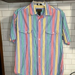 VINTAGE EDDIE BAUER SHORT SLEEVE BUTTON UP MENS SIZE M MULTICOLOR